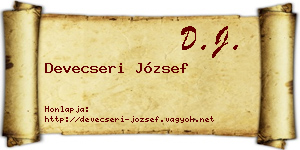 Devecseri József névjegykártya